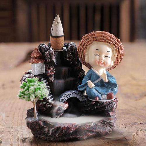 Backflow Incense Burner, Resin, for home and office & durable & different styles for choice, 80x80mm, Sold By PC