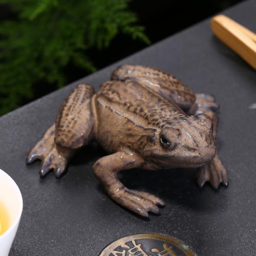 Tea Pet Decoration, Porcelain, Frog, for home and office & durable, more colors for choice, 90x80x40mm, Sold By PC