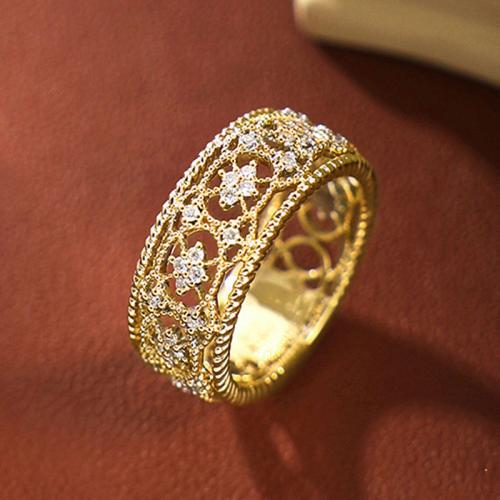 Cubic Zirconia Micro Pave Brass Ring, Unisex & different size for choice & micro pave cubic zirconia, Sold By PC