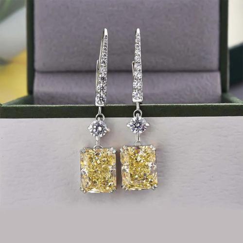 Boucles d'oreilles en laiton zircon cubique pavent, bijoux de mode & pavé de micro zircon & pour femme, 34mm, Vendu par paire