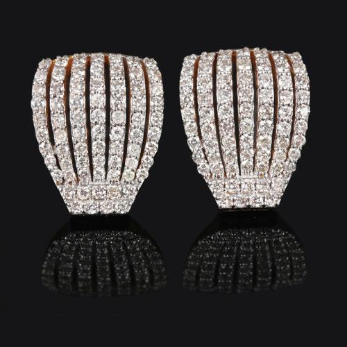 Cubic Zirconia Micro Pave Brass Earring, fashion jewelry & micro pave cubic zirconia & for woman, 17x17mm, Sold By Pair