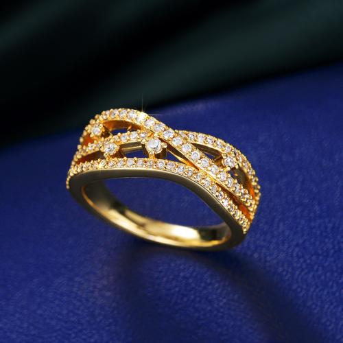 Cubic Zirconia Micro Pave Brass Ring, different size for choice & micro pave cubic zirconia & for woman, Sold By PC