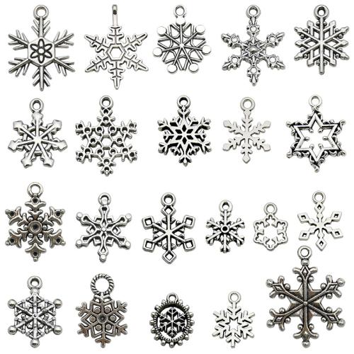 Pendentifs en alliage de zinc, flocon de neige, styles différents pour le choix, Vendu par PC