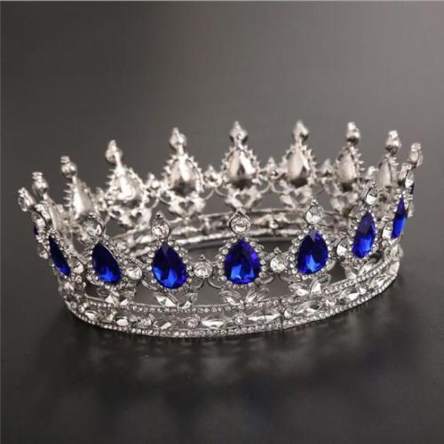 Bridal Tiaras, Tibetan Style, with Glass & Rhinestone, fashion jewelry & for woman, more colors for choice, base diameter 125mm, opening diameter 150mm, height 55mm, Sold By PC