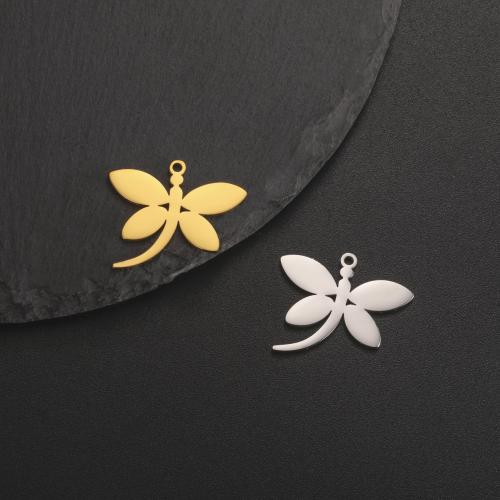 Stainless Steel Animal Pendants, 304 Stainless Steel, Dragonfly, Vacuum Ion Plating, DIY, more colors for choice, 21x24mm, Sold By PC