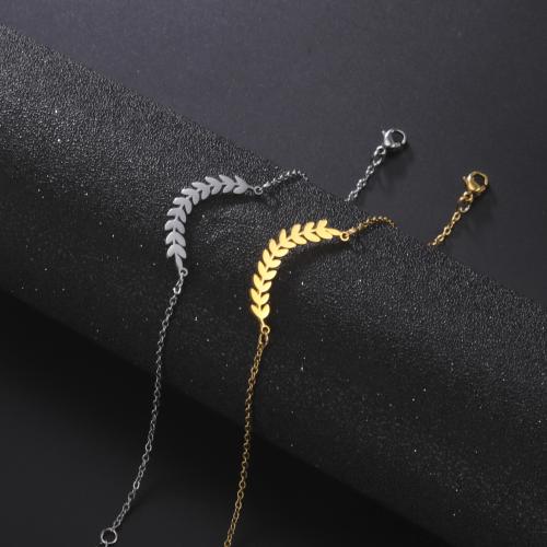 Stainless Steel Anklet 304 Stainless Steel with 5cm extender chain Wheat fashion jewelry & for woman Sold Per Approx 21 cm Strand