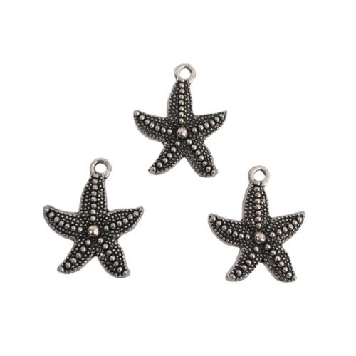 Zinc Alloy Star Pendant antique silver color plated DIY nickel lead & cadmium free Approx Sold By Bag