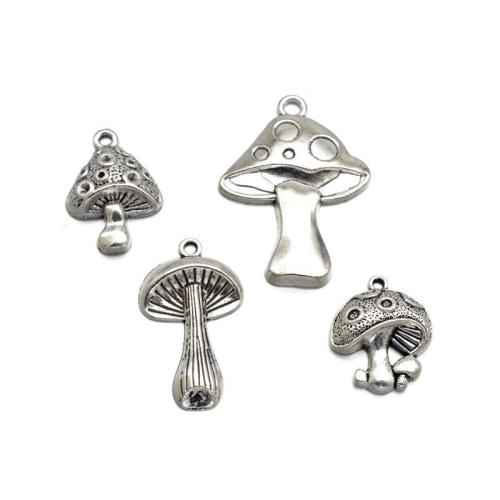 Zinc Alloy Pendants mushroom antique silver color plated DIY nickel lead & cadmium free Approx Sold By Bag