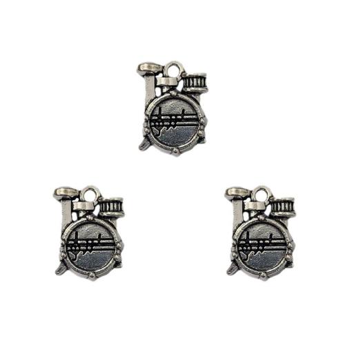 Musical Instrument Shaped Zinc Alloy Pendants antique silver color plated DIY nickel lead & cadmium free Approx Sold By Bag