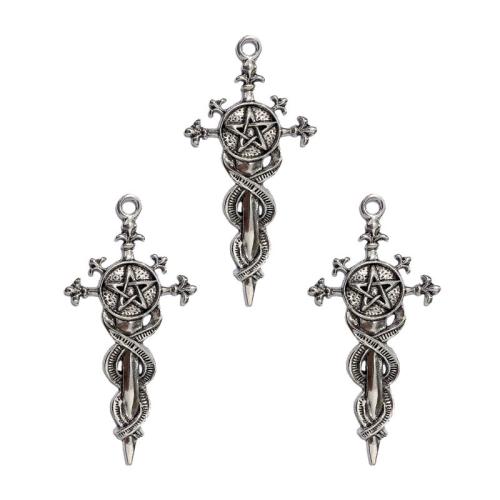 Zinc Alloy Cross Pendants antique silver color plated DIY nickel lead & cadmium free Approx Sold By Bag