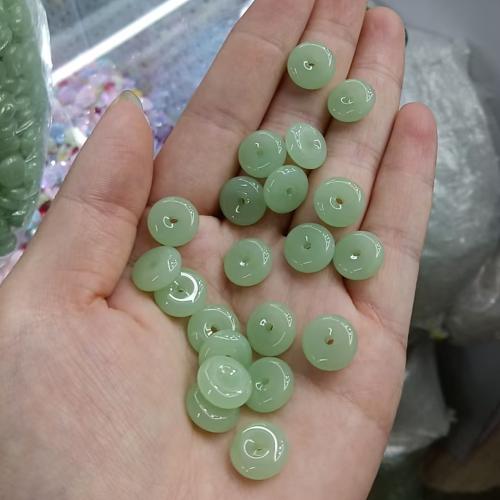 Fashion Glass Beads, Flat Round, DIY & different size for choice, green, Approx 1000PCs/Bag, Sold By Bag