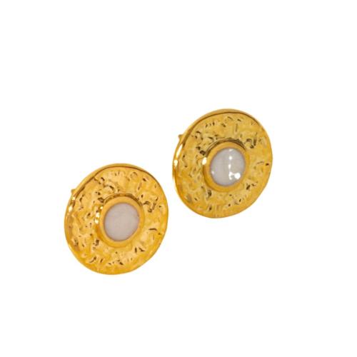 Stainless Steel Stud Earrings 304 Stainless Steel Vacuum Ion Plating fashion jewelry & for woman & enamel Sold By Pair