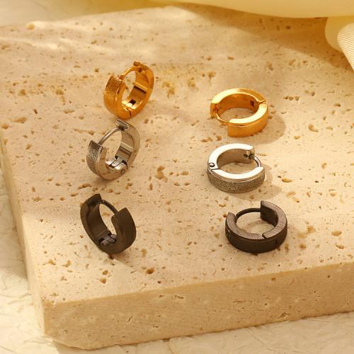 Stainless Steel Huggie Hoop Earring 304 Stainless Steel Round plated for woman Sold By Pair