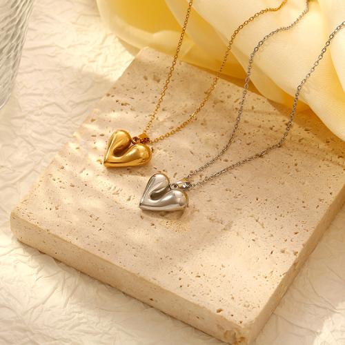 Fashion Stainless Steel Jewelry Sets Stud Earring & necklace 304 Stainless Steel Heart plated & for woman Sold By PC