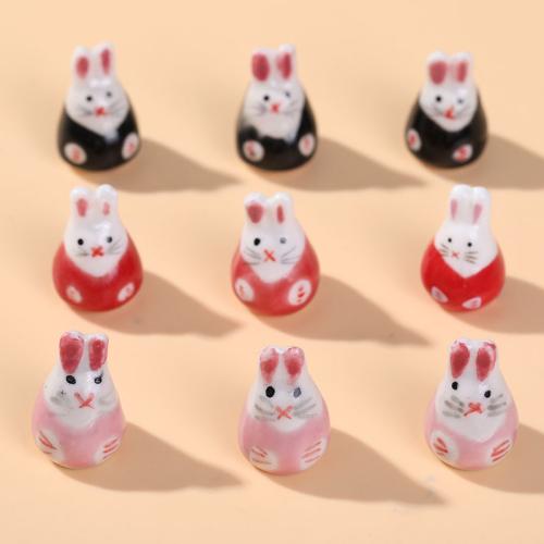 Porcelain Jewelry Beads, Rabbit, DIY, more colors for choice, 22x14mm, 100PCs/Bag, Sold By Bag