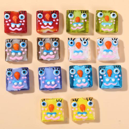 Lampwork Beads, Square, DIY, more colors for choice, 20x20mm, 100PCs/Bag, Sold By Bag