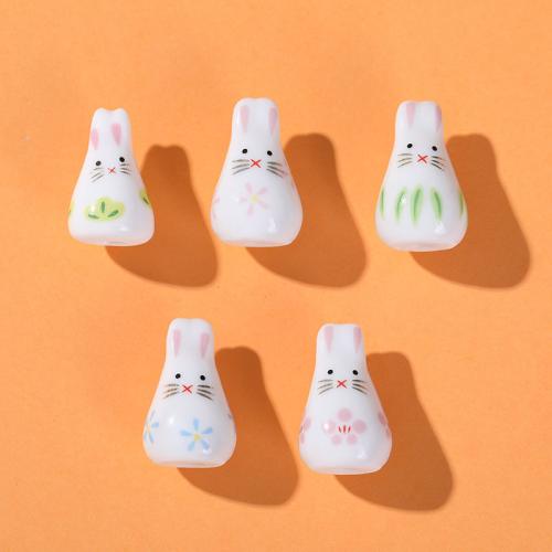 Animal Lampwork Beads, Rabbit, DIY, more colors for choice, 21x14mm, 100PCs/Bag, Sold By Bag