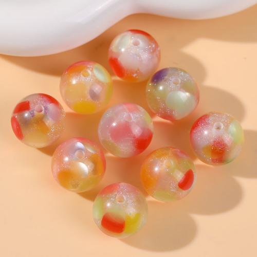 Resin Jewelry Beads, Round, DIY, yellow, 16mm, 100PCs/Bag, Sold By Bag