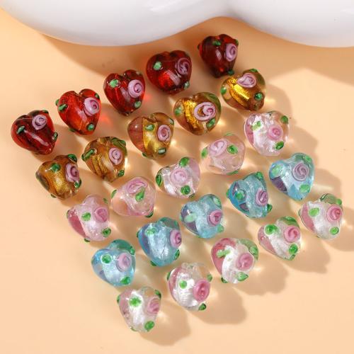 Perline di vetro Murano fatte a mano, vetro lavorato, Cuore, DIY, nessuno, 12x11mm, 100PC/borsa, Venduto da borsa