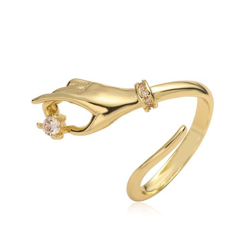 Krychlový Circonia Micro vydláždit mosazný prsten, Mosaz, barva pozlacený, módní šperky & micro vydláždit kubické zirkony, zlatý, nikl, olovo a kadmium zdarma, Prodáno By PC
