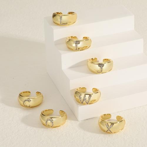 Krychlový Circonia Micro vydláždit mosazný prsten, Mosaz, barva pozlacený, módní šperky & různé designy pro výběr & micro vydláždit kubické zirkony, zlatý, nikl, olovo a kadmium zdarma, Prodáno By PC