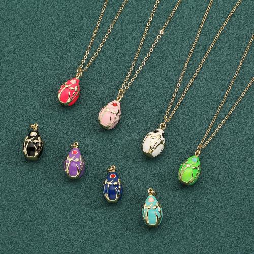 Brass Necklace, with 5cm extender chain, plated, fashion jewelry & enamel, more colors for choice, nickel, lead & cadmium free, 10.80x22.50mm, Length:45 cm, Sold By PC