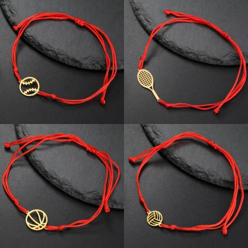 Stainless Steel Jewelry Bracelet, 304 Stainless Steel, with Knot Cord, plated, fashion jewelry & Unisex & different styles for choice, more colors for choice, Length:Approx 17-21 cm, Sold By PC