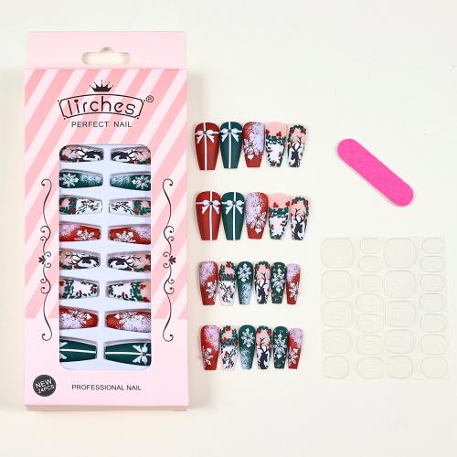 Fashion Nail Supplies ABS Plastic Christmas Design & DIY & for woman mixed colors Sold By Set