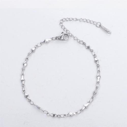 Stainless Steel Jewelry Bracelet 304 Stainless Steel with 5cm extender chain polished fashion jewelry & Unisex original color Length Approx 17 cm Sold By PC