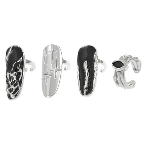 Midten af fingerring, Zinc Alloy, forgyldt, 4 stykker & mode smykker & for kvinde, Solgt af sæt