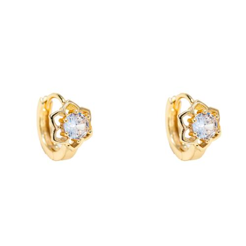 Brass Leverback Earring fashion jewelry & for woman & with rhinestone gold Sold By Pair