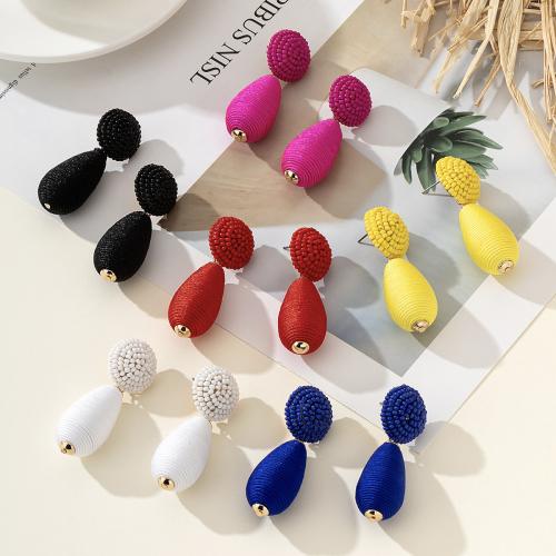 Tibetan Style Stud Earring, with Polyamide & Acrylic, handmade, for woman, more colors for choice, Sold By Pair