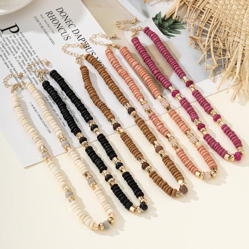 Natural Gemstone Necklace, Tibetan Style, with Natural Stone & Coco & Wood, handmade, for woman, more colors for choice, Sold By PC