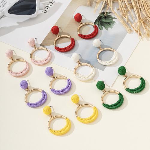 Tibetan Style Stud Earring, with Polyamide, plated, for woman, more colors for choice, Sold By Pair