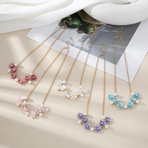 Tibetan Style Jewelry Necklace, with Plastic & Plastic Pearl, plated, for woman, more colors for choice, Sold By PC