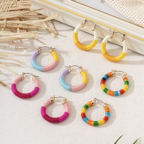 Boucles d'oreilles en alliage de zinc, avec Nylon polypropylène, fait à la main, pour femme, plus de couleurs à choisir, Vendu par paire