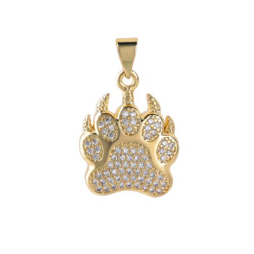 Cubic Zirconia Micro Pave Brass Pendant, real gold plated, DIY & micro pave cubic zirconia, golden, Sold By PC