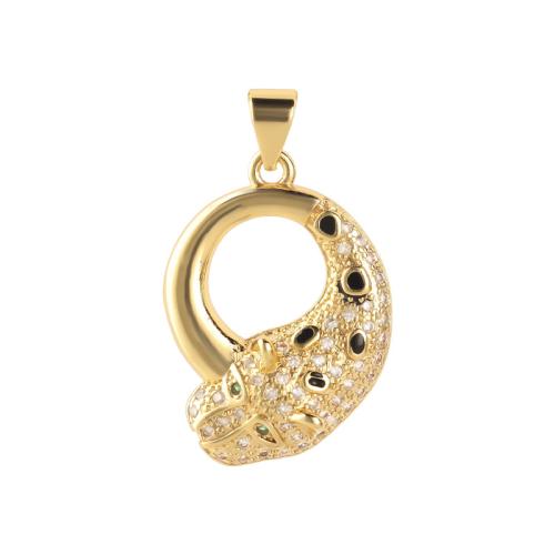 Cubic Zirconia Micro Pave Brass Pendant, real gold plated, DIY & micro pave cubic zirconia & enamel, golden, Sold By PC