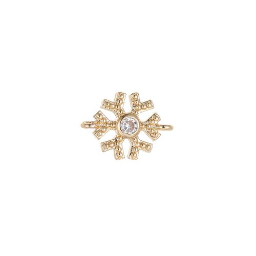 Cubic Zirconia Micro Pave Brass Connector plated DIY & micro pave cubic zirconia golden Sold By PC