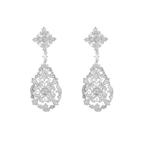 Clou boucle d'oreille en laiton, avec perle de plastique, Placage, DIY & styles différents pour le choix & pavé de micro zircon, plus de couleurs à choisir, Vendu par paire