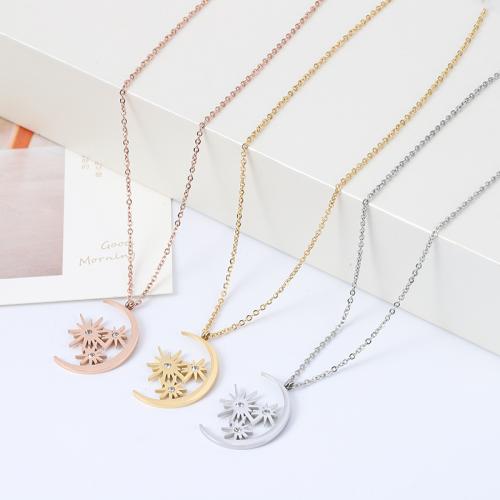 Stainless Steel Jewelry Necklace, 304 Stainless Steel, with 5cm extender chain, plated, micro pave cubic zirconia & for woman, more colors for choice, Length:Approx 45 cm, Sold By PC