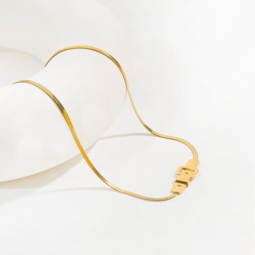 Titanstahl Halskette, goldfarben plattiert, unisex, frei von Nickel, Blei & Kadmium, verkauft von PC