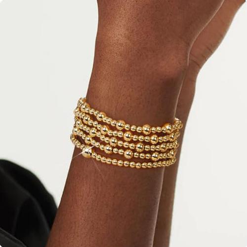 Messing-Armbänder, Messing, mit Kunststoff Perlen, plattiert, verschiedene Stile für Wahl & für Frau, keine, frei von Nickel, Blei & Kadmium, verkauft von PC