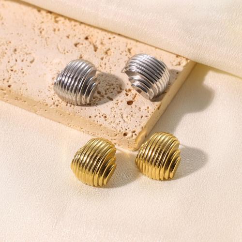 Stainless Steel Stud Earrings 304 Stainless Steel plated for woman nickel lead & cadmium free Sold By PC