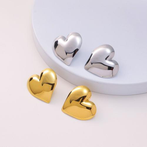 Titanium Steel  Earring Heart plated & for woman nickel lead & cadmium free Sold By PC