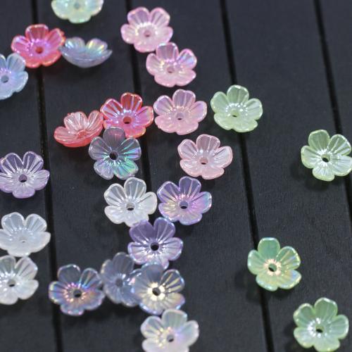 Hair Accessories DIY Findings Acrylic Flower colorful plated 11mm Sold By PC