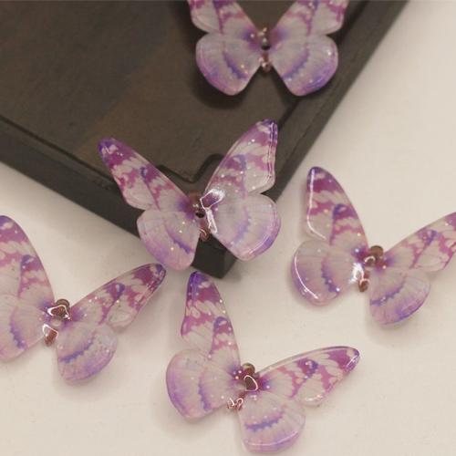 Hair Accessories DIY Findings Acetate Butterfly printing Sold By PC