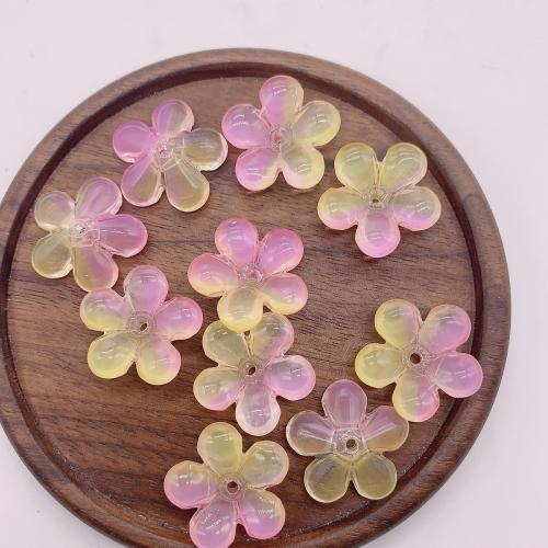 Accesorios para el cabello DIY de, Cristal de murano, Flor del ciruelo, barniz de secado al horno, Bricolaje, más colores para la opción, 22mm, Vendido por UD