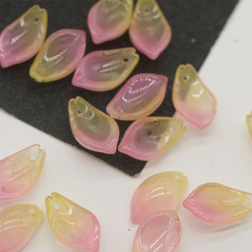 Accesorios para el cabello DIY de, Cristal de murano, Pétalos, barniz de secado al horno, Bricolaje, más colores para la opción, 10x17mm, Vendido por UD