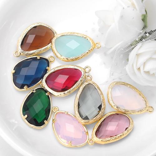 Brass Jewelry Pendants, with Plastic, Teardrop, DIY, more colors for choice, 22x14mm, Sold By PC